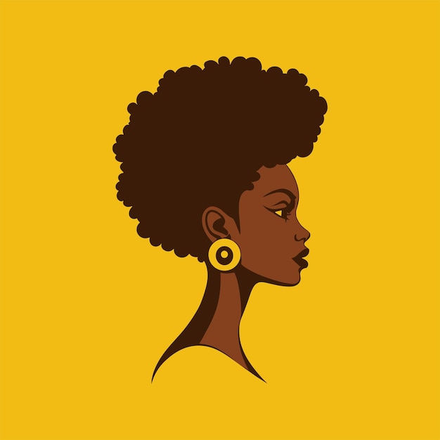 Donna nera elegante con l'afro