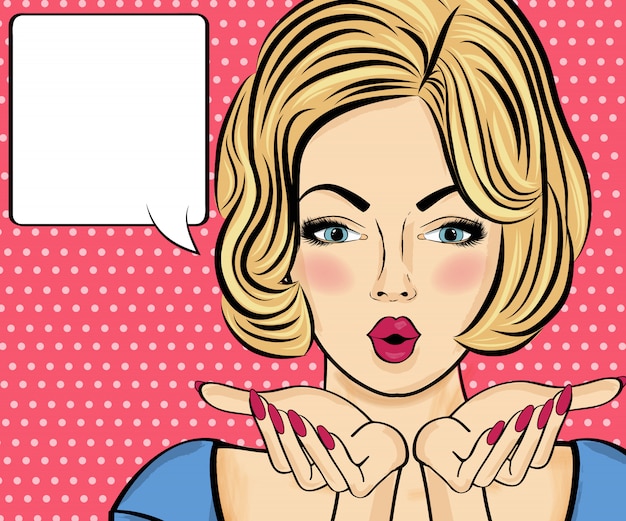 Donna sorpresa pop art