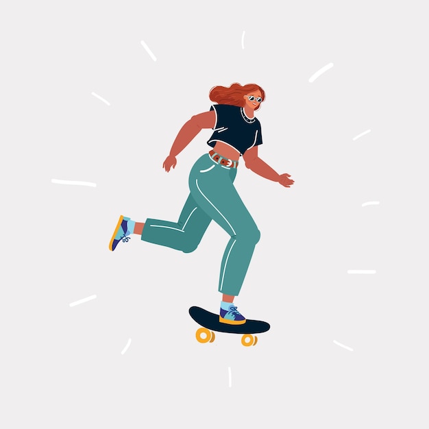 Donna su skateboard