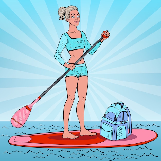 Donna sullo Stand Up Paddle Board