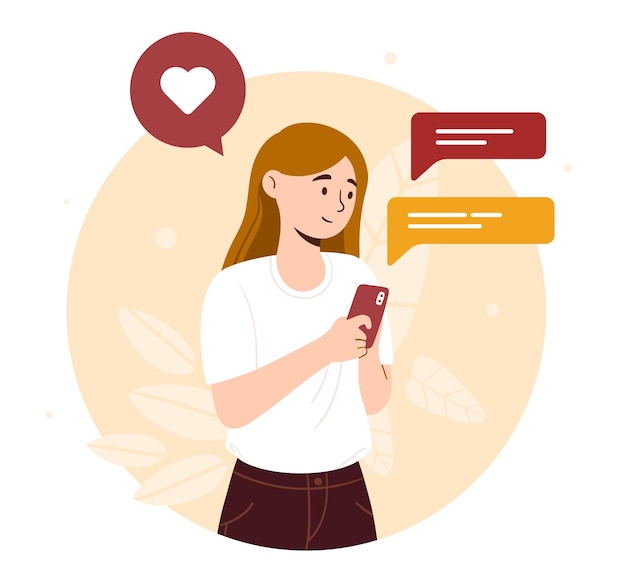 Donna, usando, smartphone
