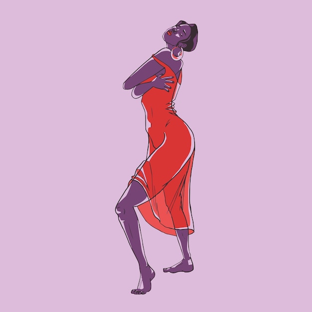 donna vestito da ballo di colore minimo