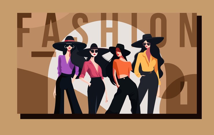 Vettore donne alla moda