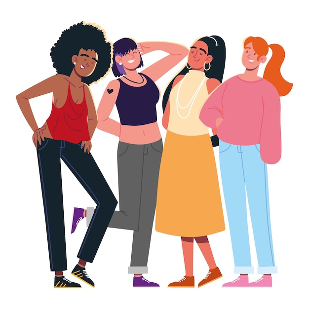 Donne di gruppo eterogenee