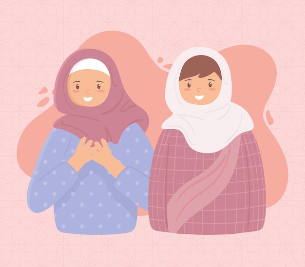 Donne musulmane nel tradizionale hijab