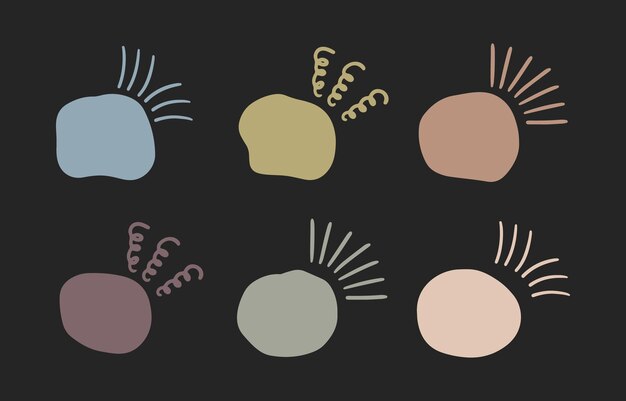 Doodle cerchio parentesi per la citazione con elementi di raggi scintillanti a mano disegnato colore cornice a linea rotonda per