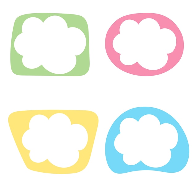 Doodle colorato cornice di testo disegnato a mano