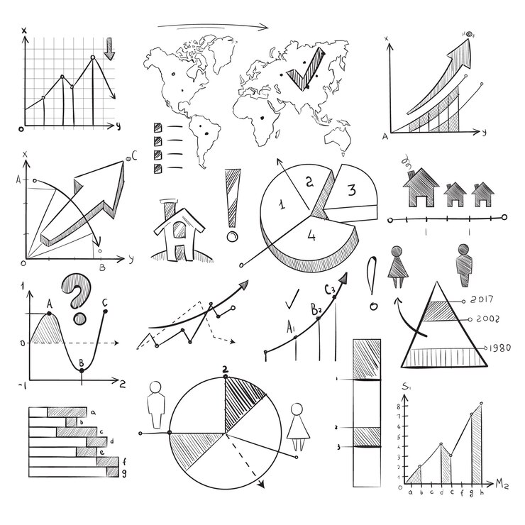 Vettore doodle demografia popolazione