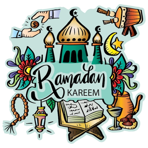 Doodle disegnato a mano Ramadan Kareem