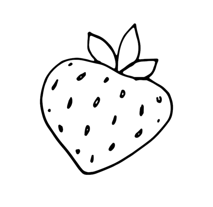 Doodle fragola contorno disegnato a mano clipart