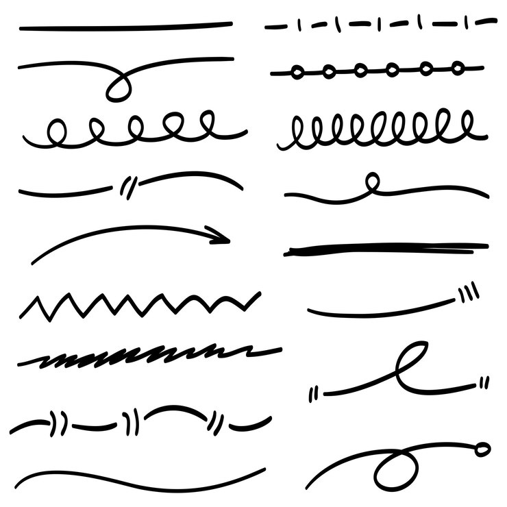 Vettore doodle penna sketchy e scrible isolati su illustrazione vettoriale a sfondo bianco