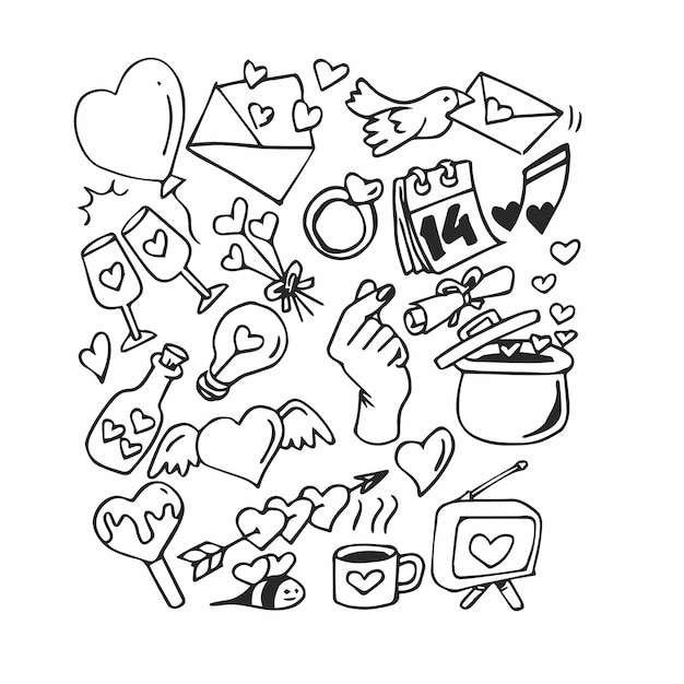 Doodle per la festa di San Valentino