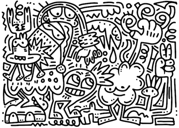 Doodle sfondo di Natale divertente