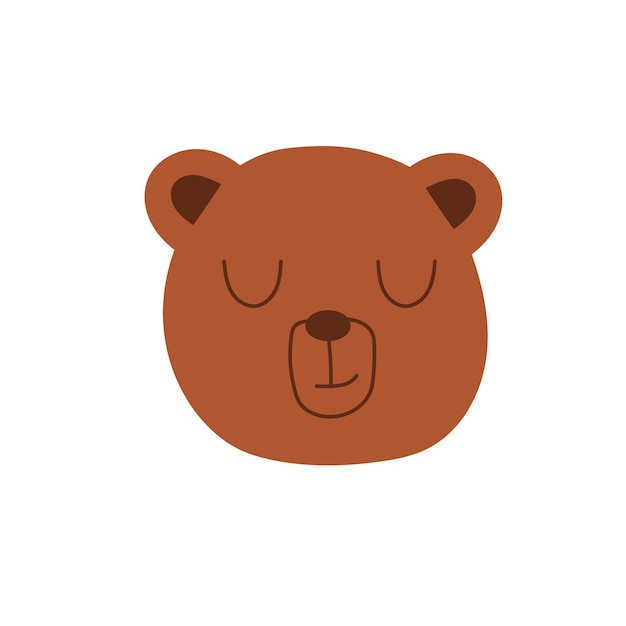 Doodle testa di orso Muso di un orso Cute Teddy vector