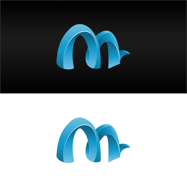 Download gratuito moderno di 3D lettera M logo