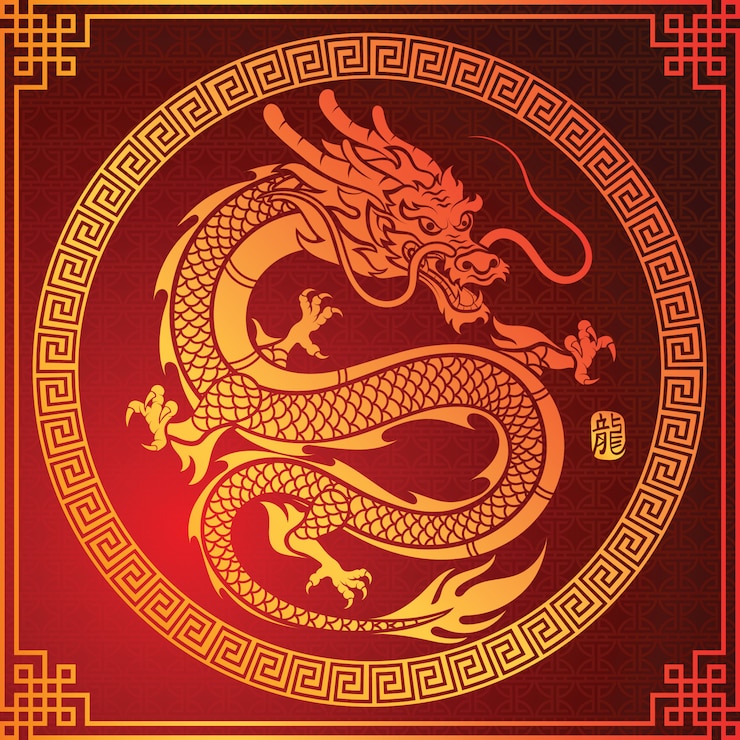 Vettore drago hinese