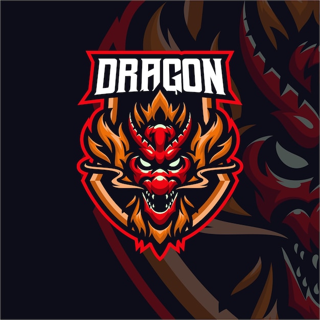 Dragon masscot logo esport premium vector