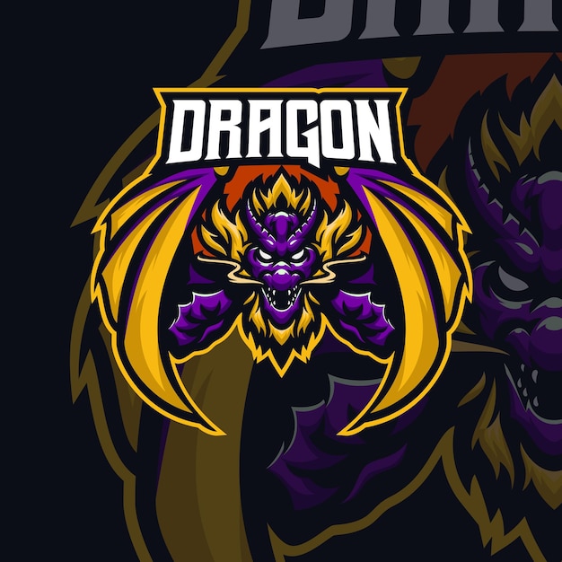 Dragon masscot logo esport premium vector