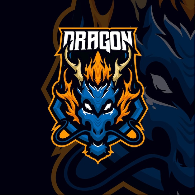 Dragon masscot logo esportpremium vettore