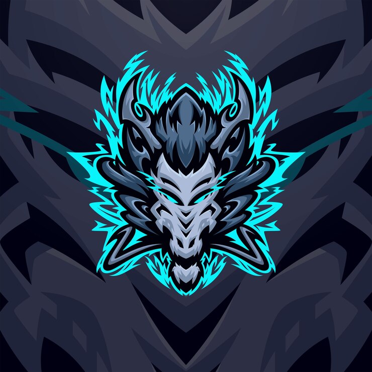 Dragons masscot illustrazione vettore premium