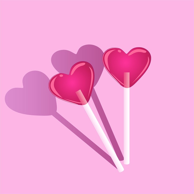 Due cuori di lecca-lecca