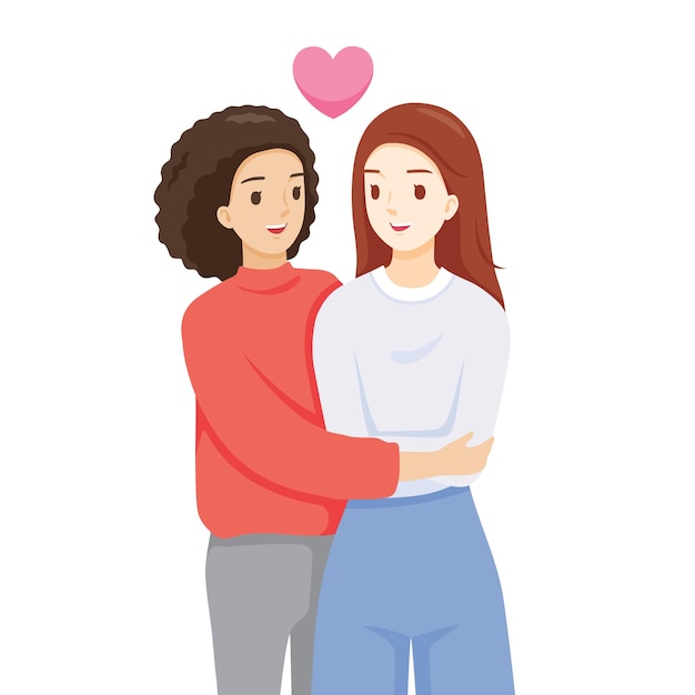 Due donne che si abbracciano, amante, il giorno di San Valentino