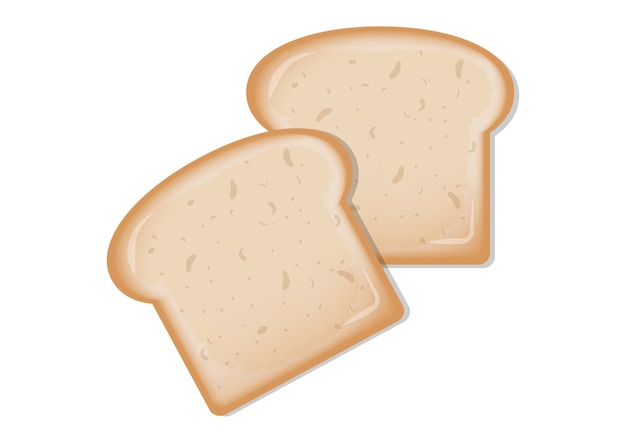 Due fette di pane vettoriale Design piatto