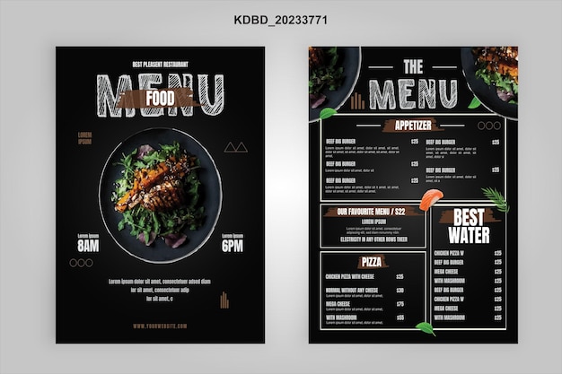 due immagini di menu che dicono il menu per il menu