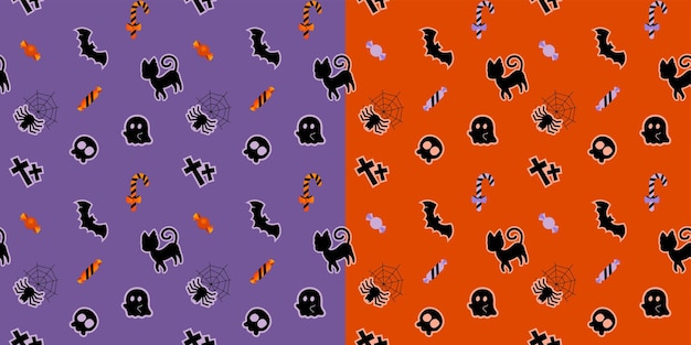 Due modelli senza cuciture di Halloween Dolcetto o scherzetto Concept