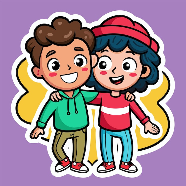 due persone con un cappello rosso e una camicia verde che dice "amore"