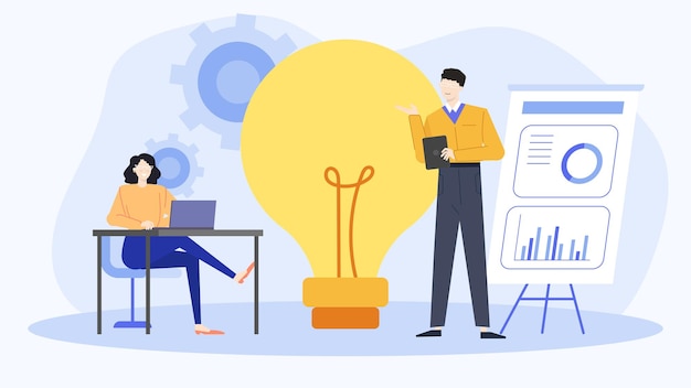 Due persone stanno parlando e condividendo idee, strategie e innovazioni aziendali