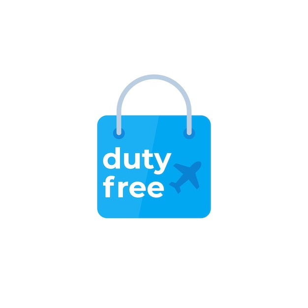 Duty Free borsa icona vettore stile piatto