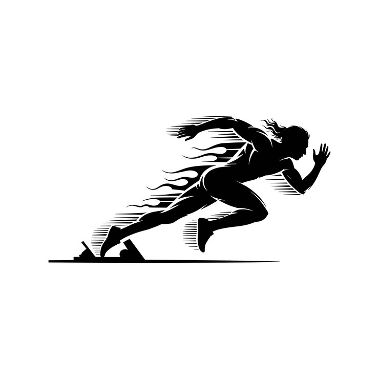 Dynamic Silhouette of a Sprinting Athlete