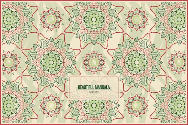 e bellissimo modello di mandala colorato con stile artistico doodle