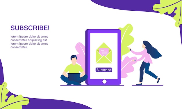 E-mail di abbonamento iscriviti illustrazione vettoriale