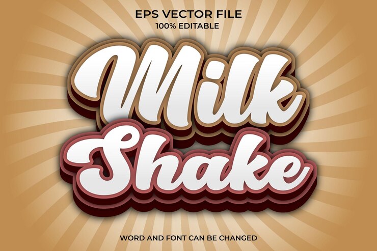 Vettore è possibile modificare un poster per milk shake con la parola font e font.