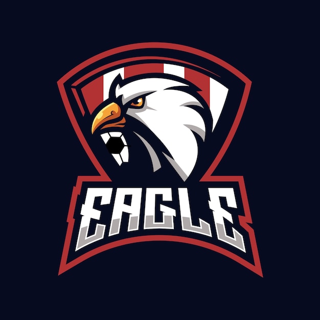 Eagle sport mascotte logo design illustrazione vettoriale