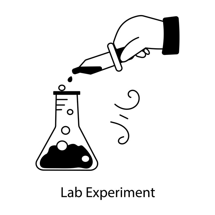 Vettore ecco un'icona di un esperimento di laboratorio