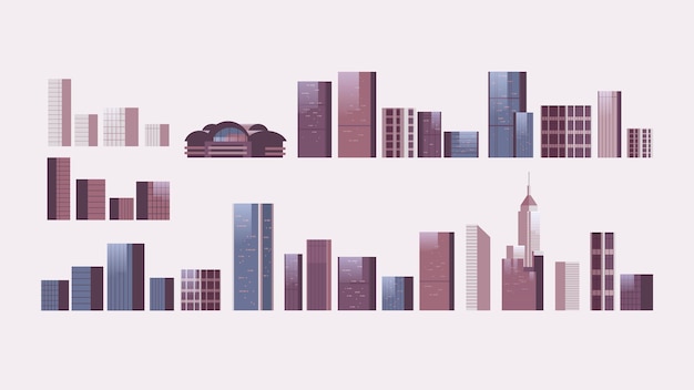 edifici della città impostati orizzontali isolati