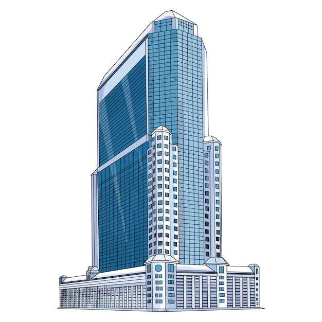 Edificio isolato su uno sfondo bianco