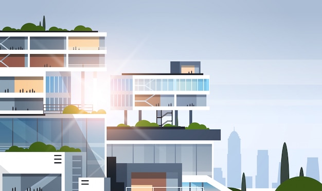 edificio per uffici corporativi cutaway grande centro business