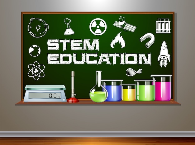 Educazione STEM sulla lavagna