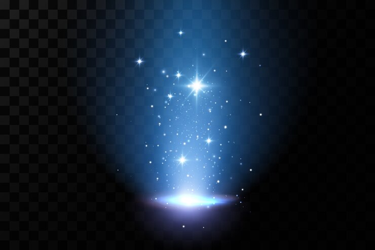 Effetti di luce blu. Luce magica al neon, vettore illuminato.