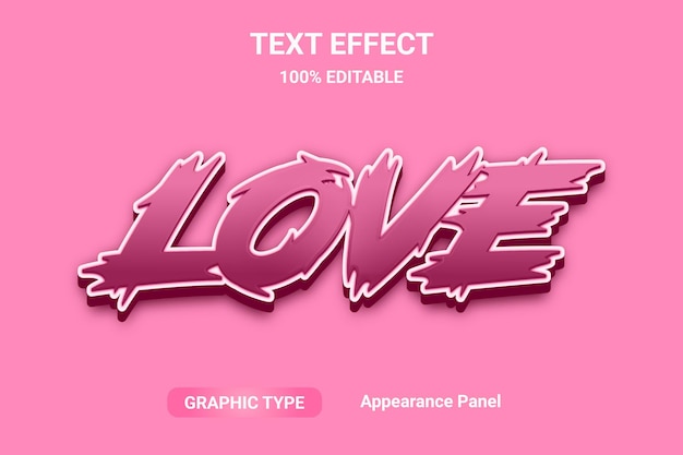 effetti di testo love 3d