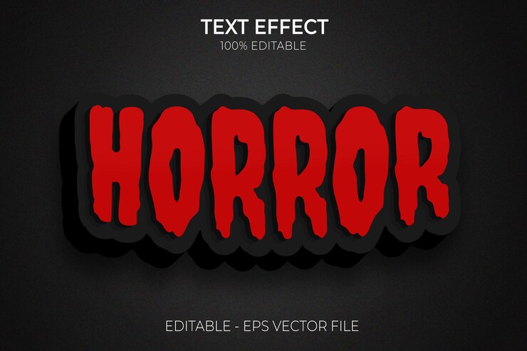 Effetti di testo modificabili creativi 3D di Halloween e horror Vettore Premium