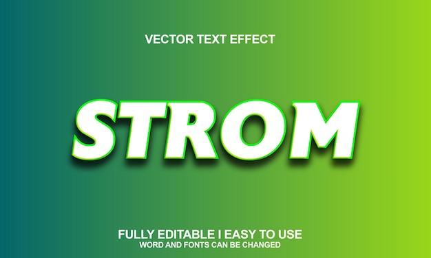 Effetti di testo vettoriali di font Strom modificabili
