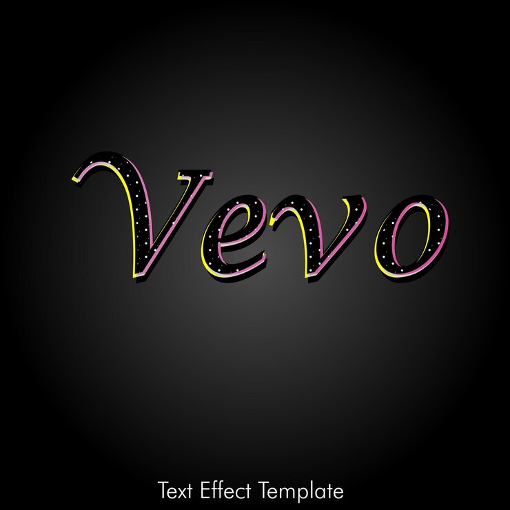 Vettore effetti di testo vevo musicali tempplategold style effetti di testo vevo