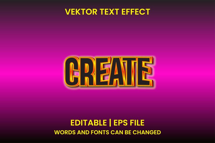 Vettore effetti per creare testo modificabile