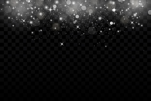 Effetto bagliore Illustrazione vettoriale Flash di polvere di Natale La neve sta cadendo Fiocchi di neve