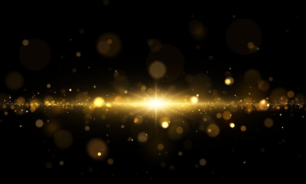 Effetto bokeh. Scintillanti particelle di polvere magica.